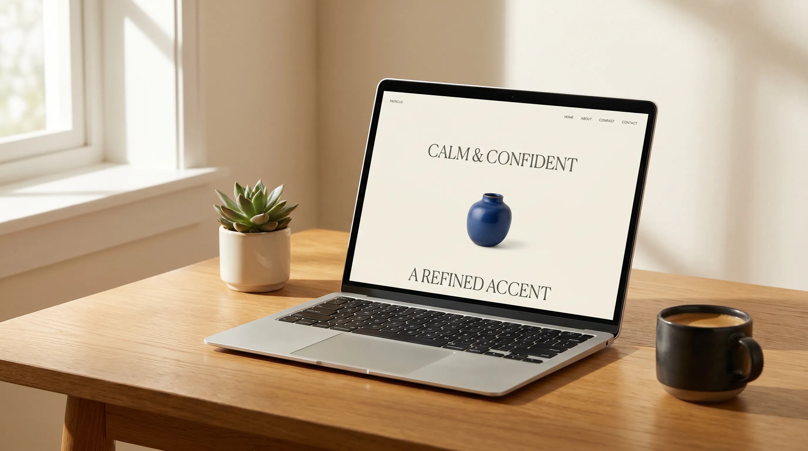 Een strakke website op een laptop